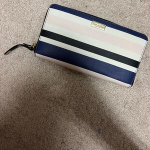 Kate Spade Striped Full Zip Wallet